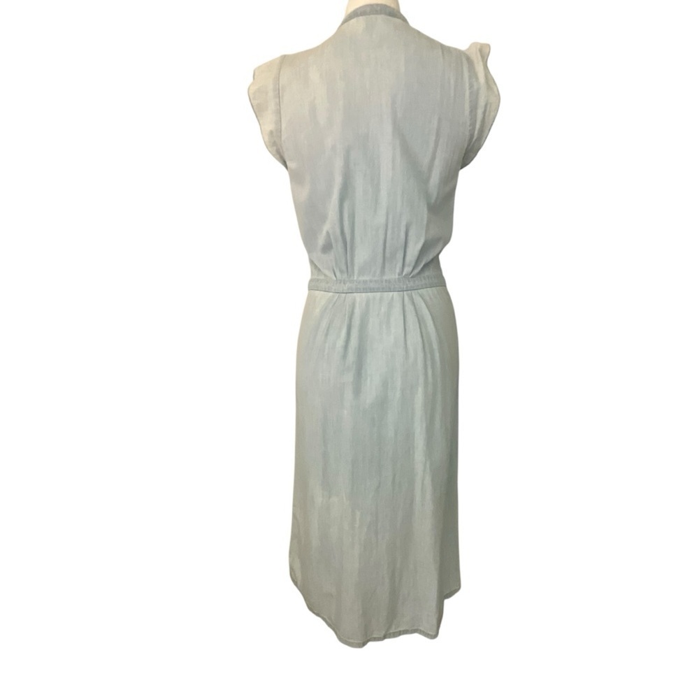 Joie’ Awel Light Blue Button Front Chambray Midi Dress in Western Fade - Picture 6 of 16